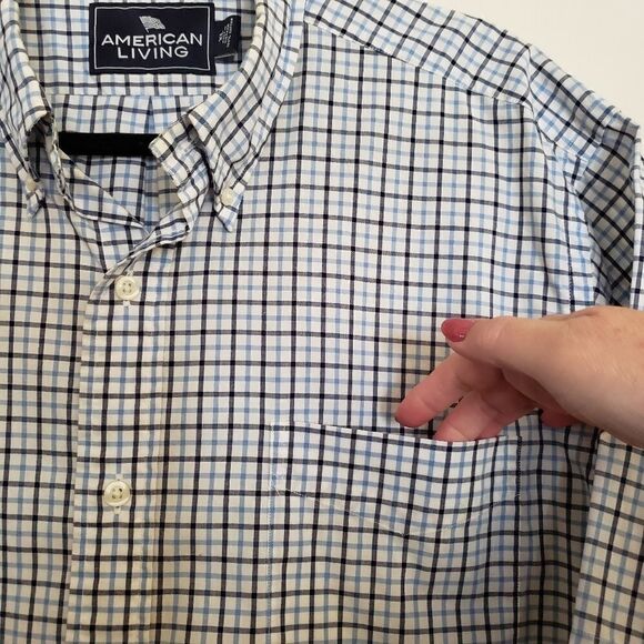 American Living Casual Short Sleeve Button Front Shirt - Picture 6 of 6